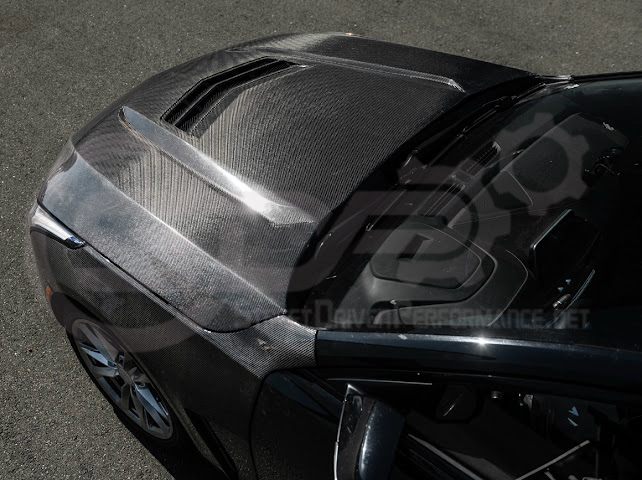 Black Wing style carbon fiber vented front hood for 2020+ Cadillac CT4, CT4-V, and CT4-V Black Wing from Street Driven Performance
