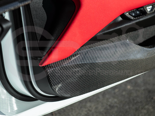 2020-Up Corvette C8 | CARBON FIBER Door Kick Guard Panel Lower Pocket Cover Pair