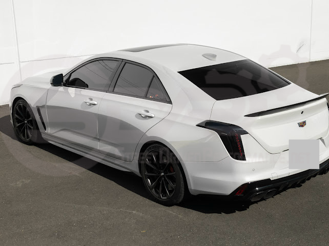 2020-Up Cadillac CT4 | SMOKE TINTED Rear Tail Light Trim Bezel Cover Pair