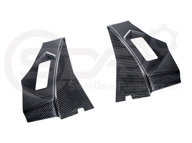 2020+ Chevrolet Corvette C8 Coupe | CARBON FIBER Rear Hatch B Pillar Hinge Cover Pair