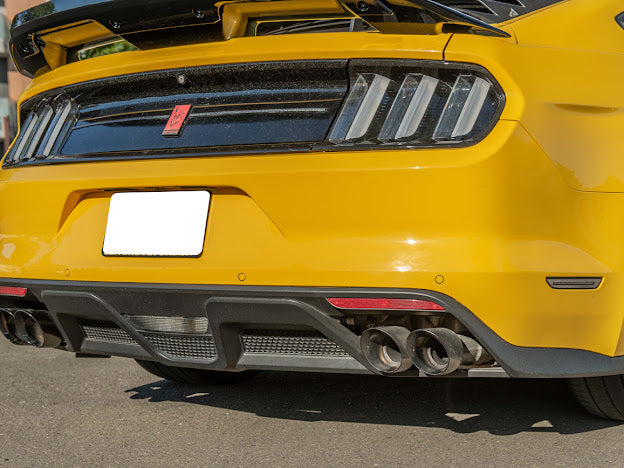 2015-17 FORD MUSTANG | GT350 STYLE REAR BUMPER QUAD TIPS DIFFUSER