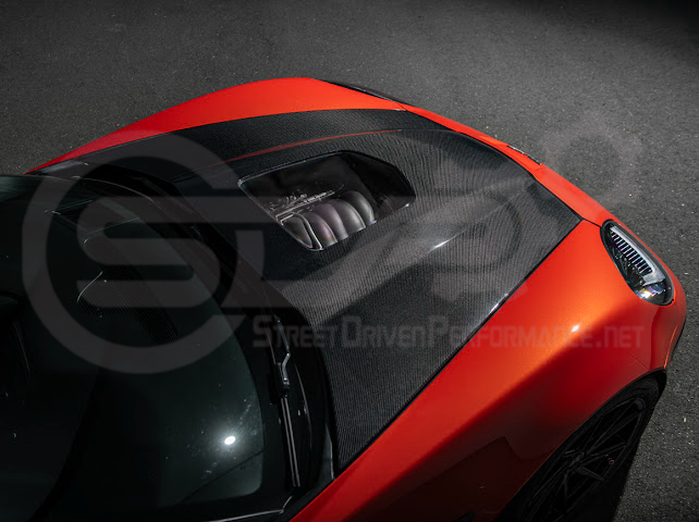 2005-2013 Chevrolet Corvette C6 | ZR1 Style Carbon Fiber Front Hood w/ Clear Window Insert