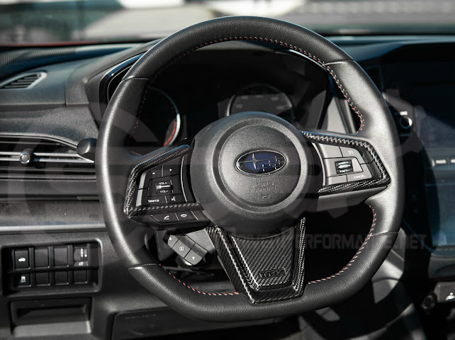2022-UP SUBARU WRX | FACTORY STYLE CARBON FIBER STEERING WHEEL TRIM COVER
