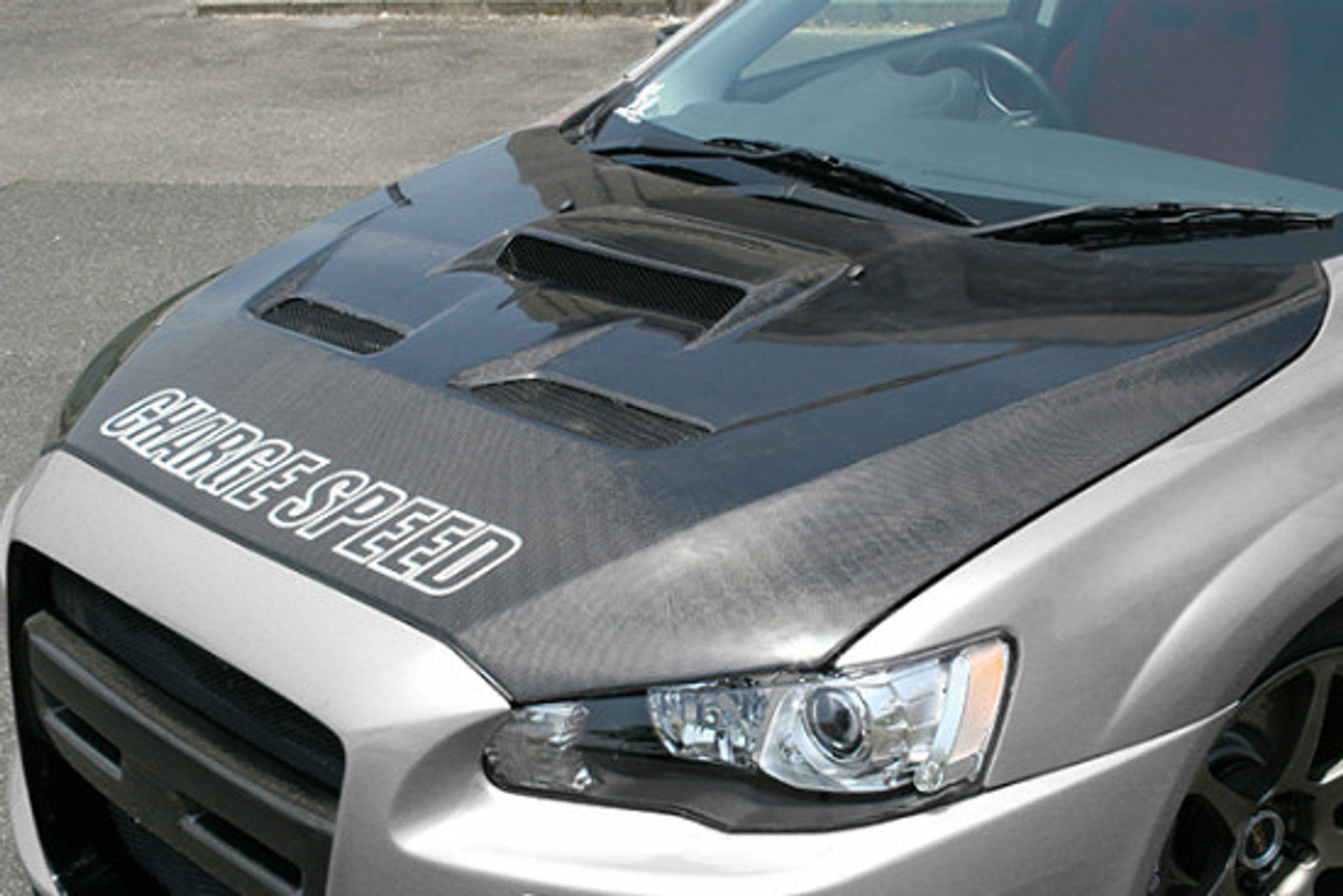 Charge Speed 2008-2017 Mitsubishi Lancer/ Lancer EX/ Ralliart/ Sportback/ Evo X Type-2 Vented Carbon Hood