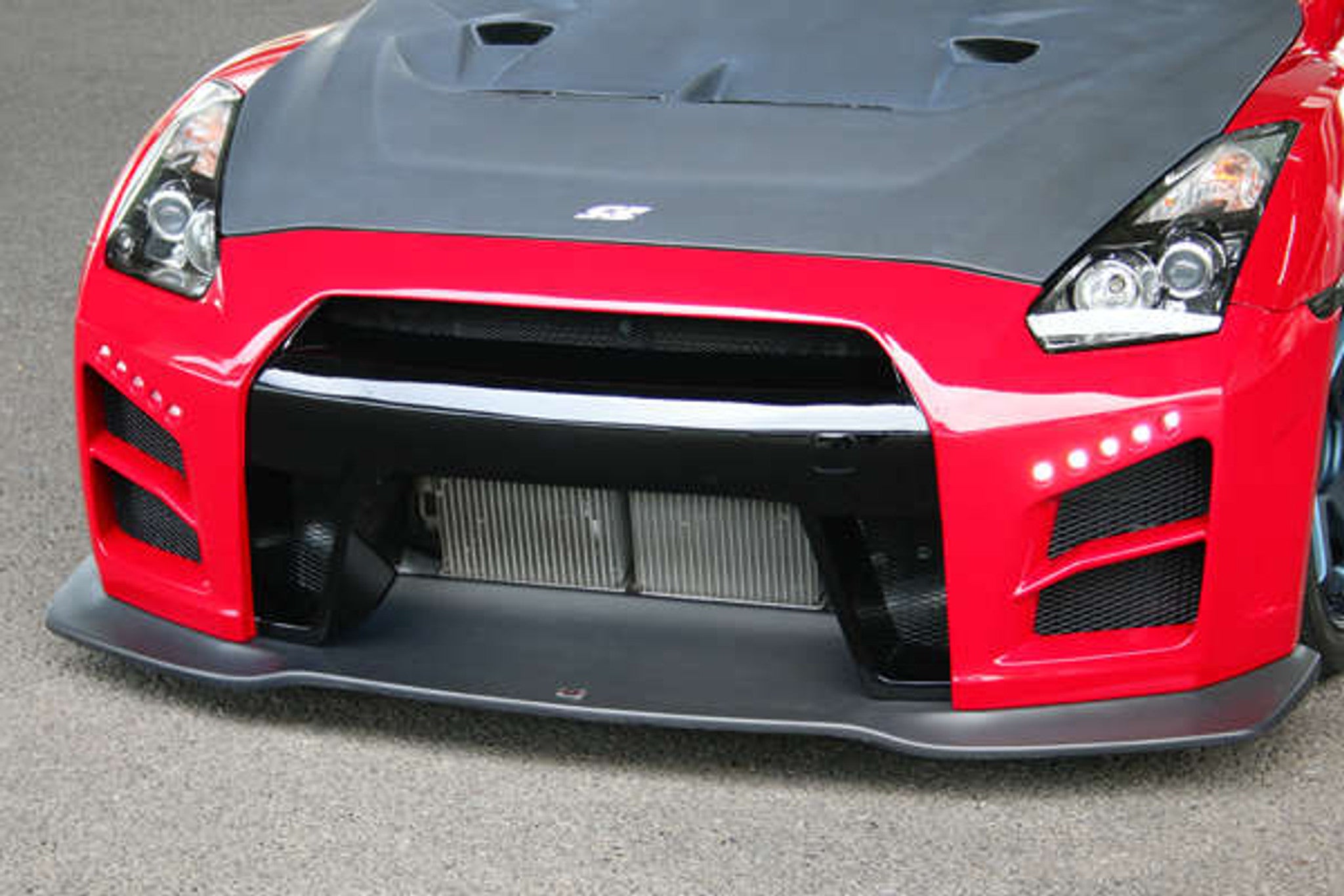 Charge Speed 2007-2024 Nissan ALL GTR R35 FRP Front Bumper (White Gel) with LED & Carbon Front Under Diffuser