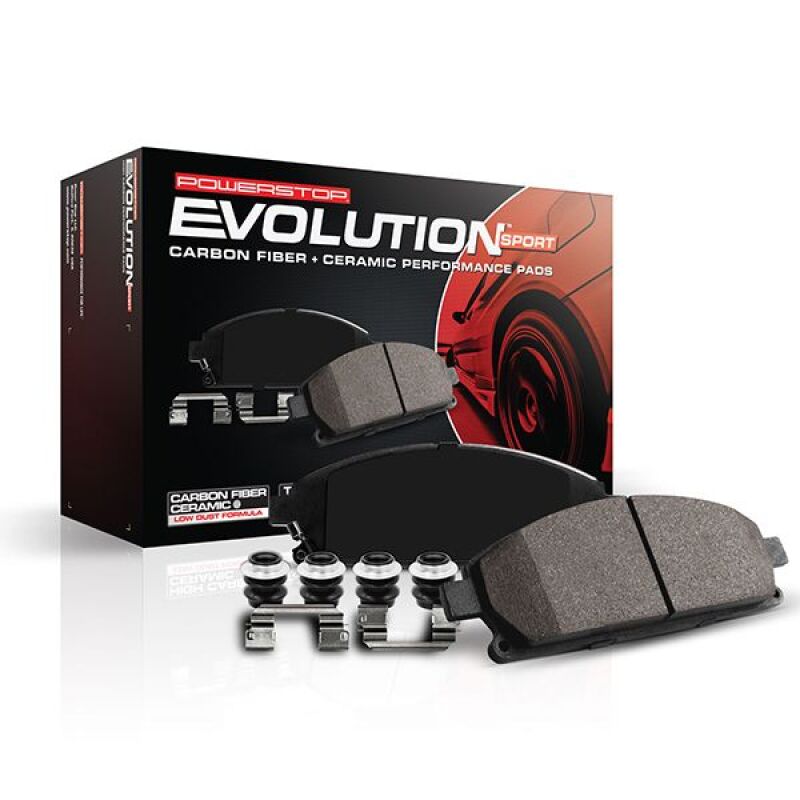 PowerStop Z23 Evo Sport brake pads with hardware for Chevrolet Colorado front performance brake replacement.