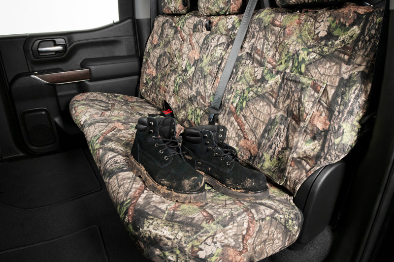 Covercraft Carhartt Camo SeatSaver front seat covers for Dodge Nitro 2007-2009, durable custom-fit protective seat covers.