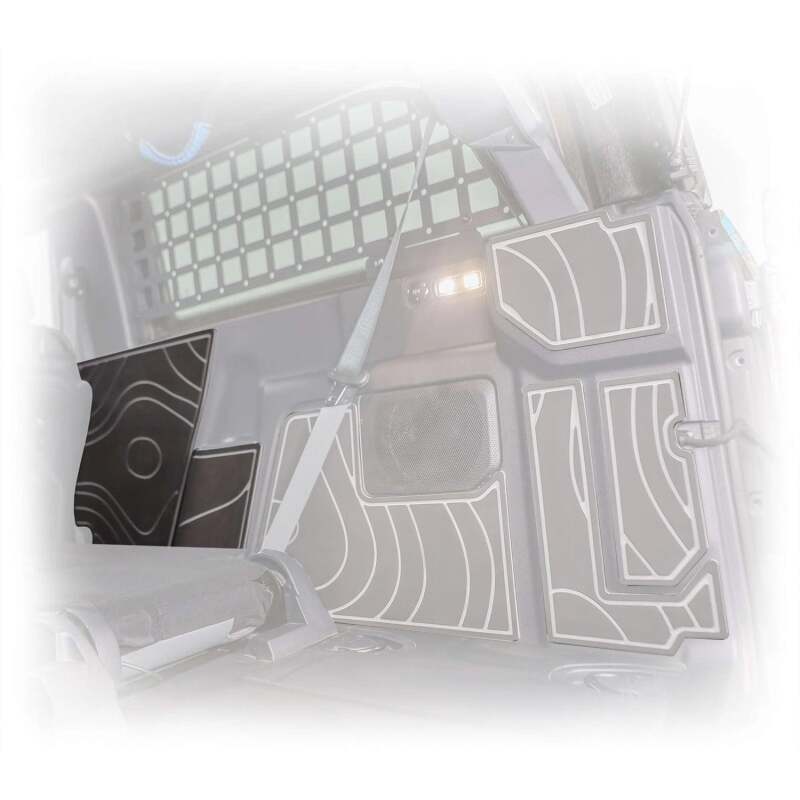 Black foam cargo area protector kit for 2021+ Ford Bronco 2-door by TURN Offroad, designed for offroad cargo organization.