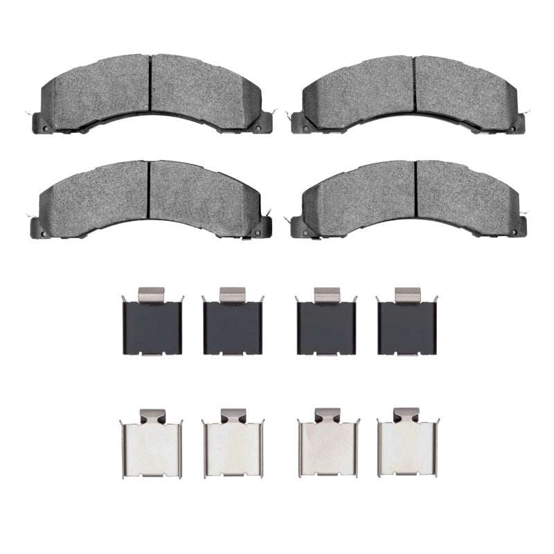 R1 Concepts OE brake pads and hardware kit for Dodge Ram 4500, front and rear semi-metallic brake pad set with hardware included.