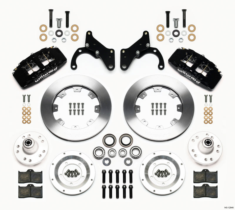 Wilwood Dynapro 6 front hub kit with brake rotors on a 1969-1970 Impala and 1969-1982 Corvette, showcasing big brake components.