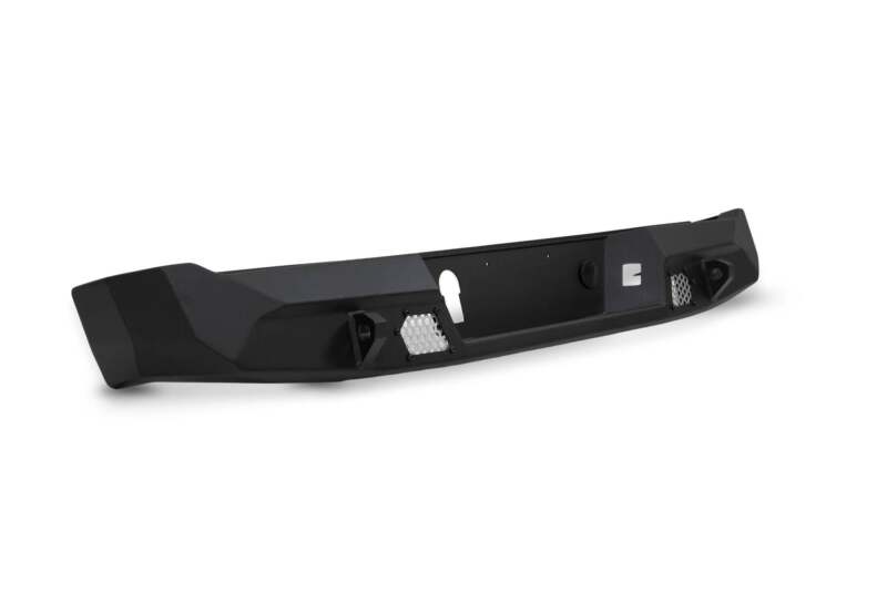 Steel rear bumper for Chevy Colorado and GMC Canyon by DV8 Offroad, part of the MTO Series, designed for off-road durability.