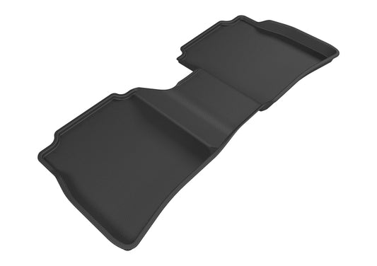 Black 3D MAXpider rubber floor mats for the second row of Nissan Sentra models 2013-2019. Durable, custom-fit car interior protection.