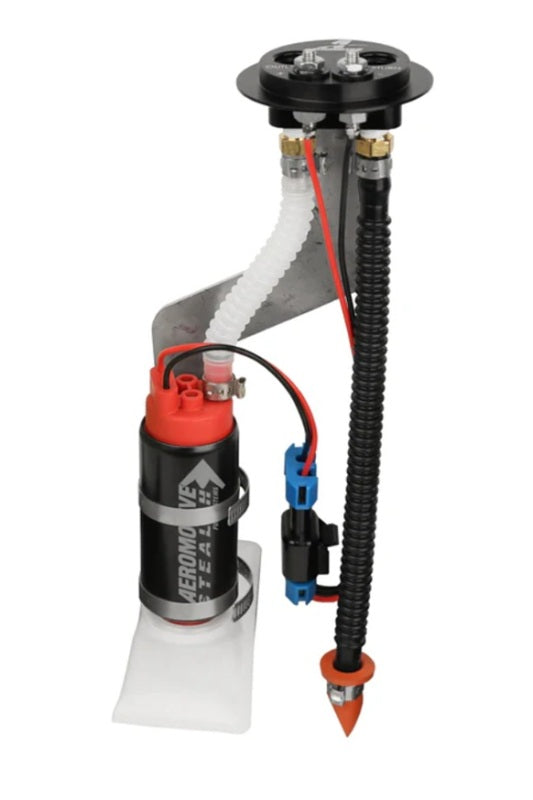 Aeromotive fuel pump and hanger for 86-98 Ford Mustang, high-performance fuel system component.