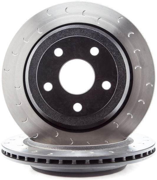 Alcon 2018+ Jeep JL rear right slotted brake rotor with 330x32mm diameter, designed for enhanced braking performance.