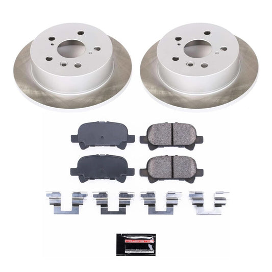 PowerStop rear semi-coated rotor kit for 2004-2008 Toyota Solara, performance brake rotors with a clean, durable finish