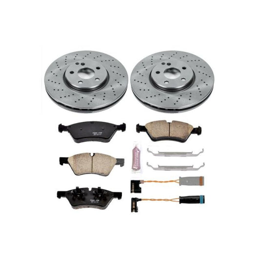PowerStop OE front brake kit for 2006 Mercedes-Benz E500, includes brake rotors and pads, automotive repair parts