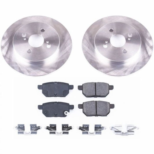 PowerStop OE rear brake kit for 2012-2018 Toyota Yaris, includes brake pads and hardware for reliable stopping performance.