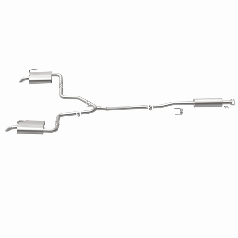 Magnaflow catback exhaust kit for Nissan Altima 2.5L 2019-2025, showing polished stainless steel pipes and muffler components.