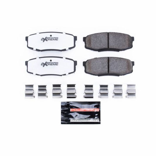 PowerStop rear Z36 truck and tow brake pads for Toyota Land Cruiser 2013-2021 with hardware, performance brake components.