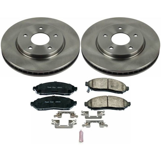PowerStop OE front brake kit for 2015-2017 Chevrolet City Express, includes brake rotors and pads for reliable stopping power