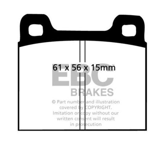 EBC Ultimax2 rear brake pads for Maserati Biturbo 2.5 Twin Turbo, OE quality, durable brake components.