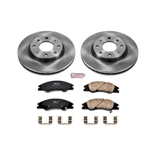 PowerStop OE front brake kit for 2004-2009 Kia Spectra, includes brake pads and rotors for reliable stopping power