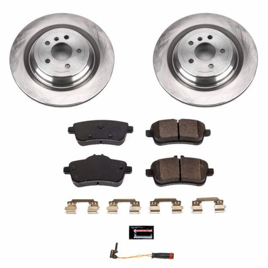 PowerStop OE rear brake kit for Mercedes-Benz GLS450 2017-2018, showing brake rotors and pads installed.