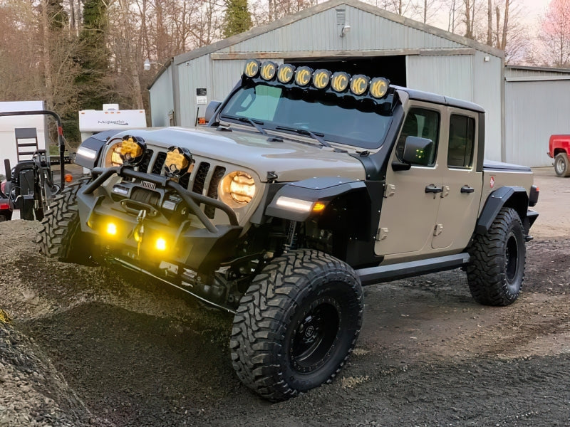 Oracle Lighting Jeep Wrangler JL smoked lens LED front sidemarker light strip with smoked lens and modern LED design.