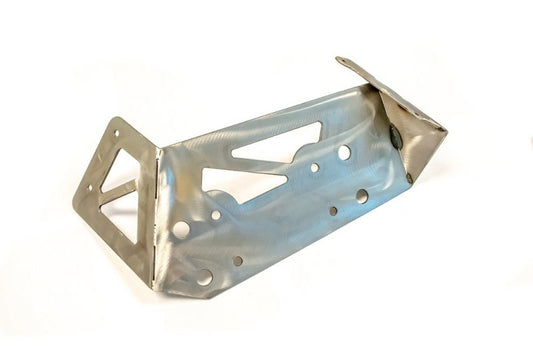 DV8 Offroad Jeep JL/JT engine bay compressor mount for air suspension, mounted in the engine compartment of a Jeep JL or JT.
