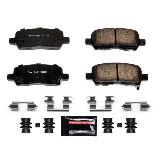 PowerStop Z23 Evolution sport rear brake pads with hardware for Buick Allure 2005-2009, performance brake components.