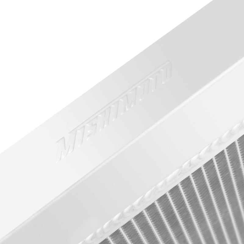 Mishimoto radiator for 1994-2000 Chevrolet C/K2500 with 6.5L Turbo Diesel engine, showing the aluminum core and inlet/outlet connections.
