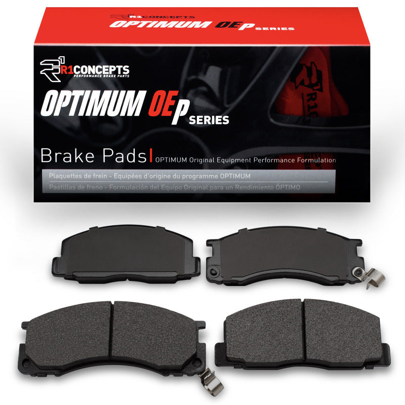 R1 Concepts Toyota Previa 1991-1996 OE front brake pads, durable and fit for optimal braking performance.