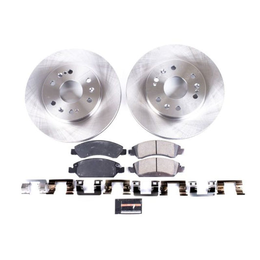 PowerStop OE front brake kit for 2008-2019 Cadillac Escalade with brake rotors and pads, vehicle maintenance parts.