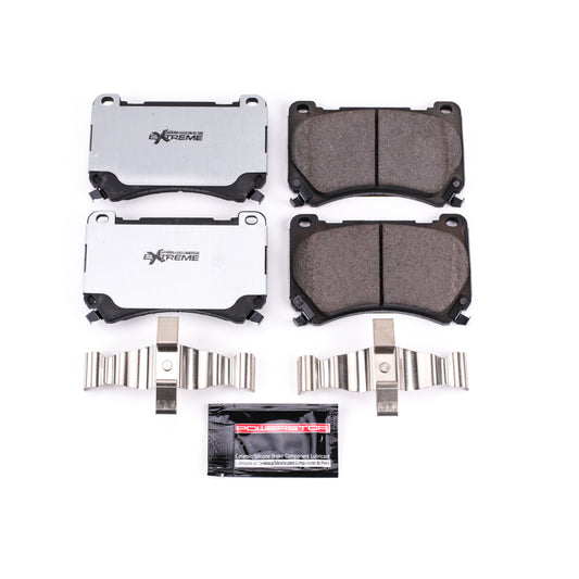 PowerStop Z26 Extreme Street brake pads for 2011 Hyundai Equus front, with hardware, high-performance automotive brake components.