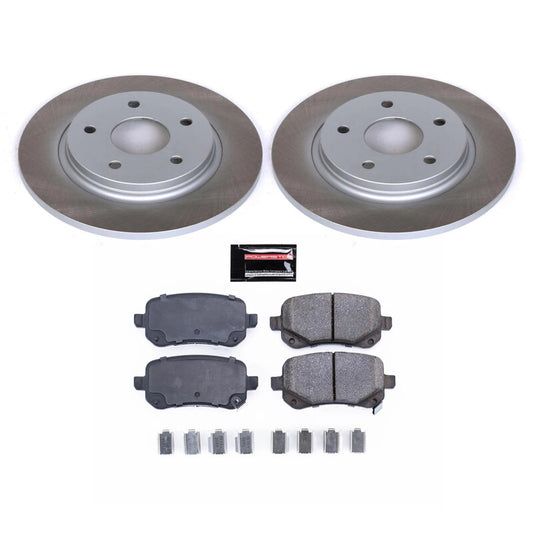 PowerStop rear semi-coated brake rotor kit for 2009-2012 Volkswagen Routan, performance brake kit with high-quality rotors.