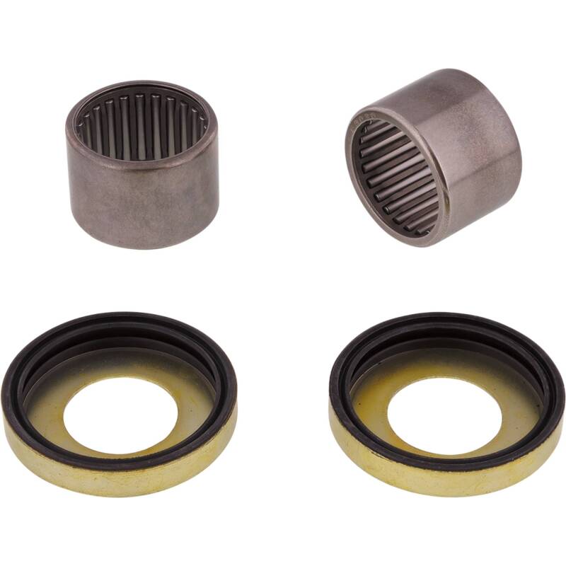 All Balls Racing Swing Arm Bearing Kit for motorcycle swingarms, showing bearings and installation components.
