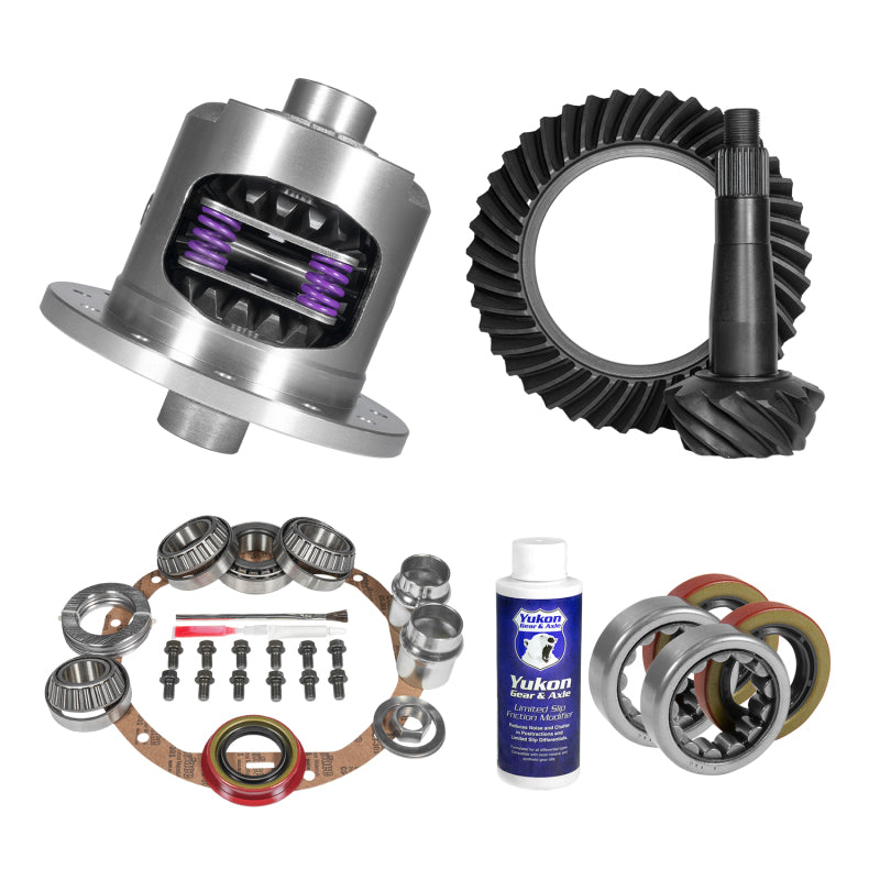 Yukon Gear Chevrolet Camaro limited slip and re-gear kit with 30 spline 3.73 ratio final drive gears for 1967-1972 models.