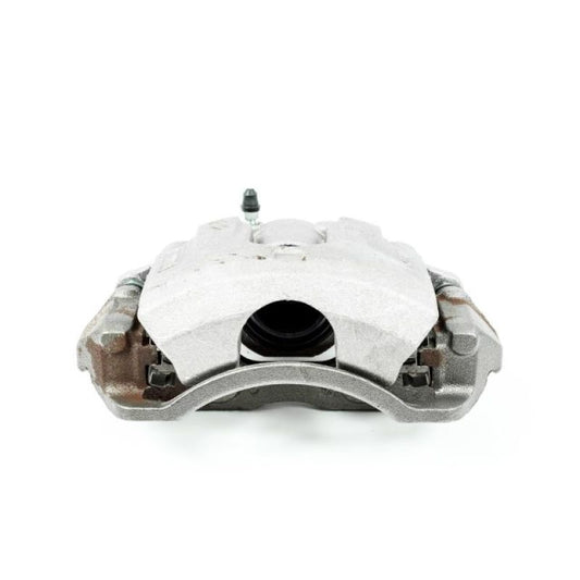 PowerStop OE front right brake caliper and bracket for Ford Focus (2008-2011) in black, with visible mounting components.
