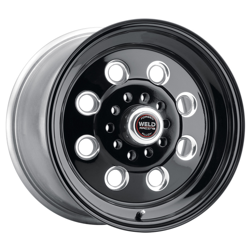 Weld Black Draglite forged wheel, 15x12 inches, gloss black finish, 5x114.3 bolt pattern, 6.5 backspacing, non-BL wheel