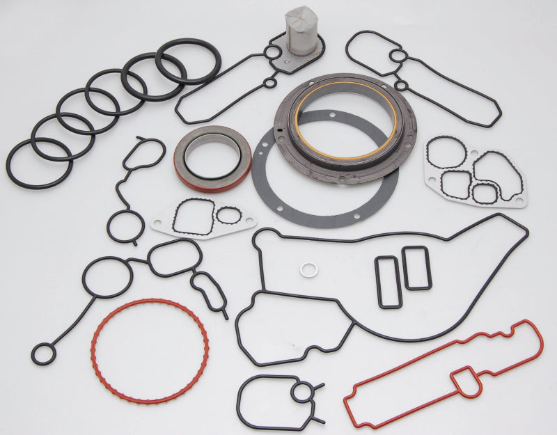Cometic Street Pro 94-03 Ford 7.3L Powerstroke Diesel V8 bottom end gasket kit with multiple gaskets and seals for engine rebuild.