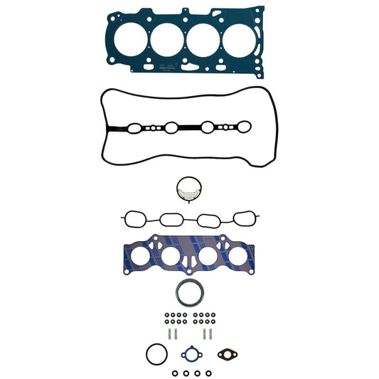 Fel-Pro Pontiac Vibe HS 26323 PT-1 PermaTorque engine cylinder head gasket set laid out on a surface.