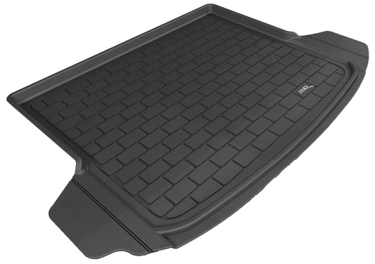 Black 3D MAXpider rubber cargo liner for BMW 5 Series Gran Turismo 2010-2017, designed to protect the trunk area.