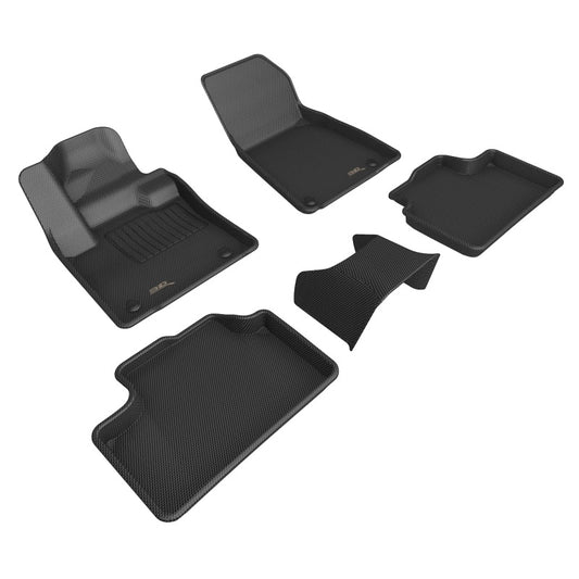 3D MAXpider rubber floor mats for Volvo XC40 Recharge 2022-2023, black Kagu R1 R2 all-weather interior protection