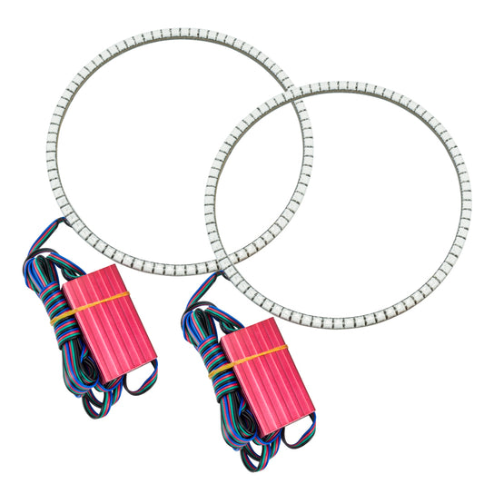 Oracle Lighting Jeep Wrangler JL and Gladiator JT LED fog light halo kit with surface mount design, without controller, for enhanced visibility.