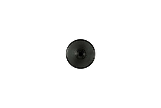 Turbosmart 10um 6AN inline fuel filter in black, designed for automotive fuel systems, showing the compact filter with fittings.