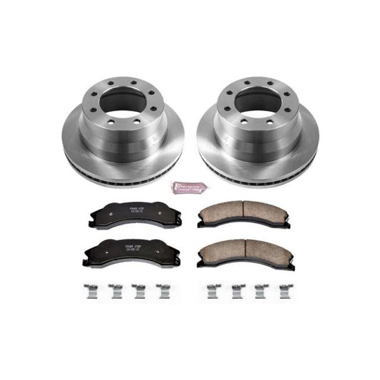 PowerStop OE rear brake rotors for GMC Savana 4500 2009-2019, part of the Autospecialty brake kit, with visible rotor details.