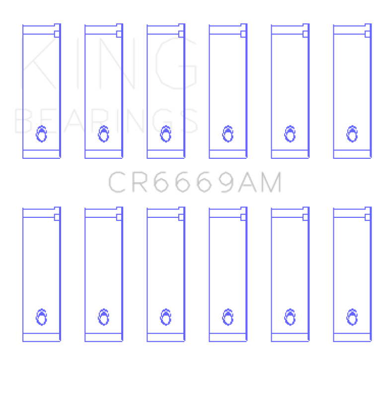 Set of four King Engine Bearings for Toyota 3Vze 2958cc connecting rods, with +0.25mm size, showing smooth bearing surfaces.