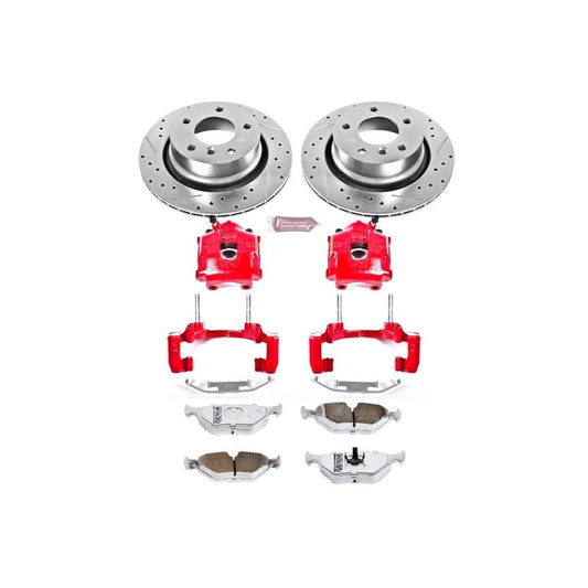 PowerStop Z26 Street Warrior rear brake kit with calipers for BMW Z4 2003-2008, performance brake upgrade.