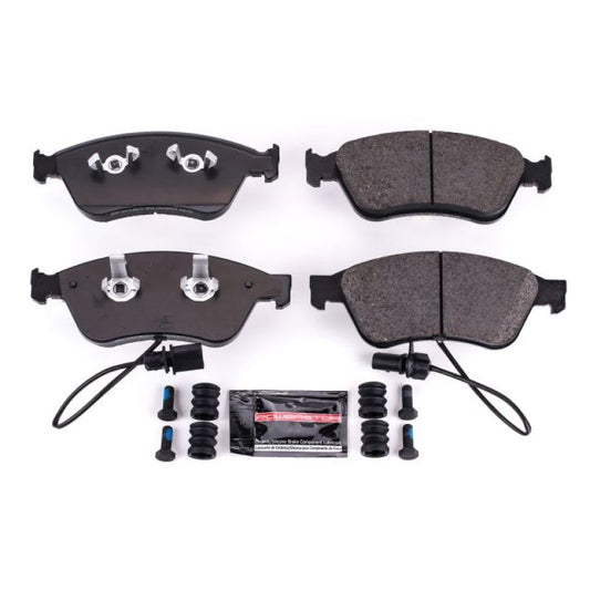 PowerStop Z23 Evolution Sport brake pads with hardware for 2009-2011 Audi A6 Quattro front brake system.