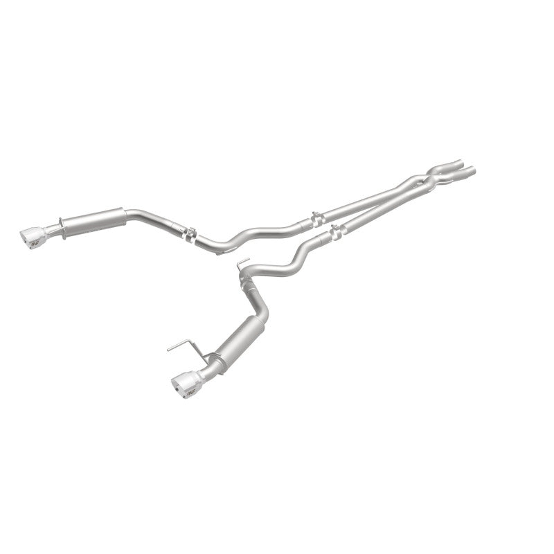 MagnaFlow stainless steel cat back exhaust system with dual split polished tips for 2015 Ford Mustang V6 3.7L.